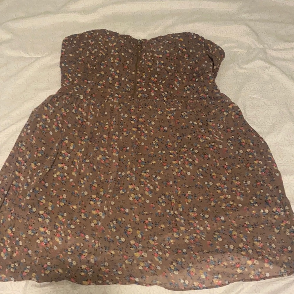 Light brown romper with dress overlay